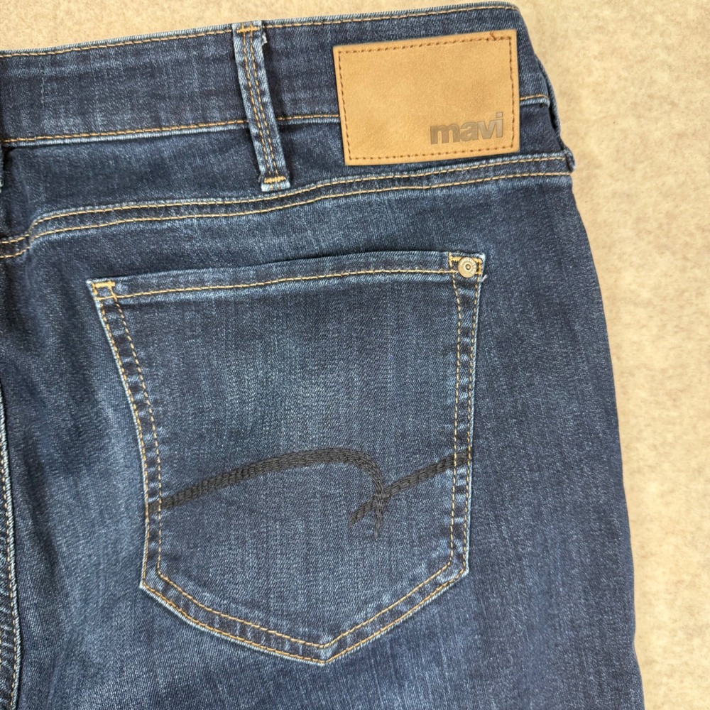 Mavi Jeans 40x32 Straight Leg Dark Wash Blue Denim Stretch Classic Americana - Picture 5 of 12
